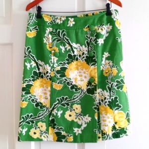 Talbots - Green/Yellow Floral Wrap Skirt